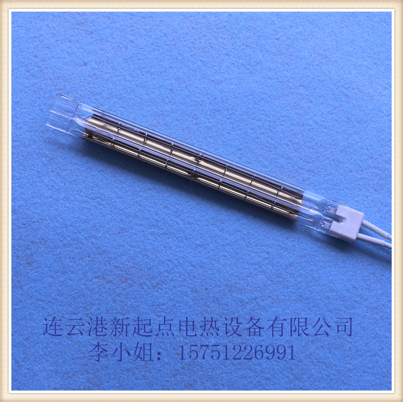 雙孔半鍍金單端電熱爐石英加熱管_黃金般石英加熱管